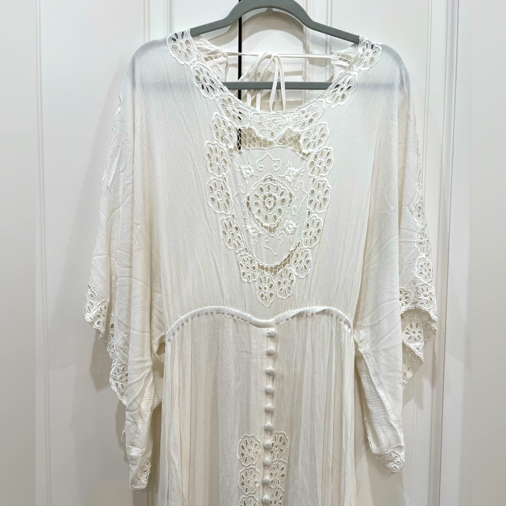 Fillyboo gauze maxi dress with eyelet detail.